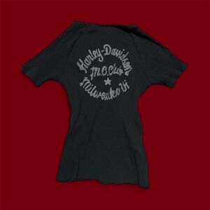 Harley-Davidson Black Ribbed Henley